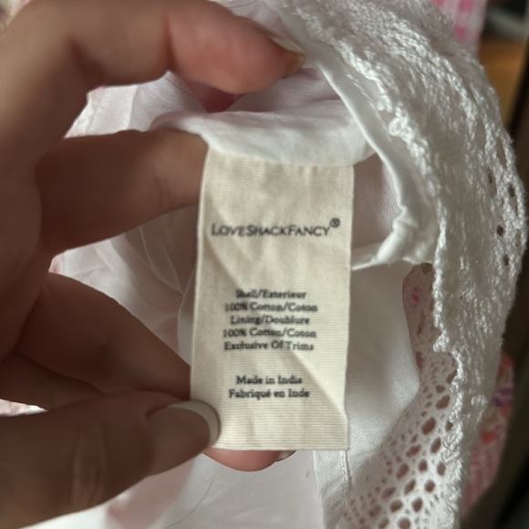 LoveShackFancy NWT Emeka Berry Picnic Pink Checkered Floral Midi Dress XS - Picture 6 of 7